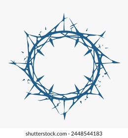 Crown of Thorns with Droplets Logo Christian, Religion, Symbol, Emblem, Icon.