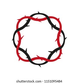 Crown of thorns, easter religious symbol of Christianity vector illustration.