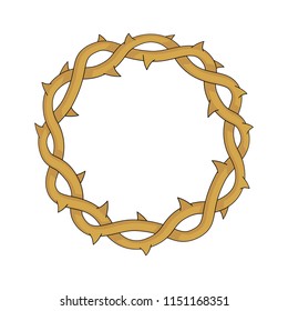 Crown of thorns, easter religious symbol of Christianity vector illustration.
