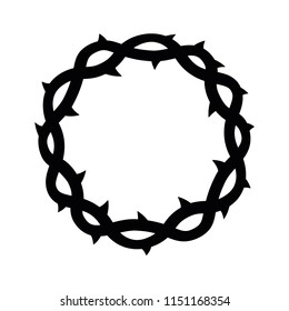 Crown of thorns, easter religious symbol of Christianity vector illustration.
