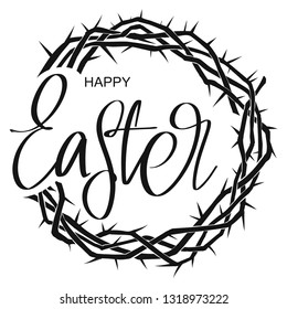 crown of thorns, easter religious symbol of Christianity hand drawn vector illustration sketch