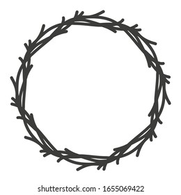 crown of thorns, easter religious symbol of Christianity hand drawn vector illustration sketch