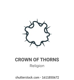 Crown of thorns glyph icon vector on white background. Flat vector crown of thorns icon symbol sign from modern religion collection for mobile concept and web apps design.