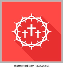 Crown of thorns. Good Friday (Christ Frida). Vector flat illustration.
