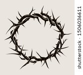 Crown of thorns graphic illustration. Vector religious symbol of Christianity
