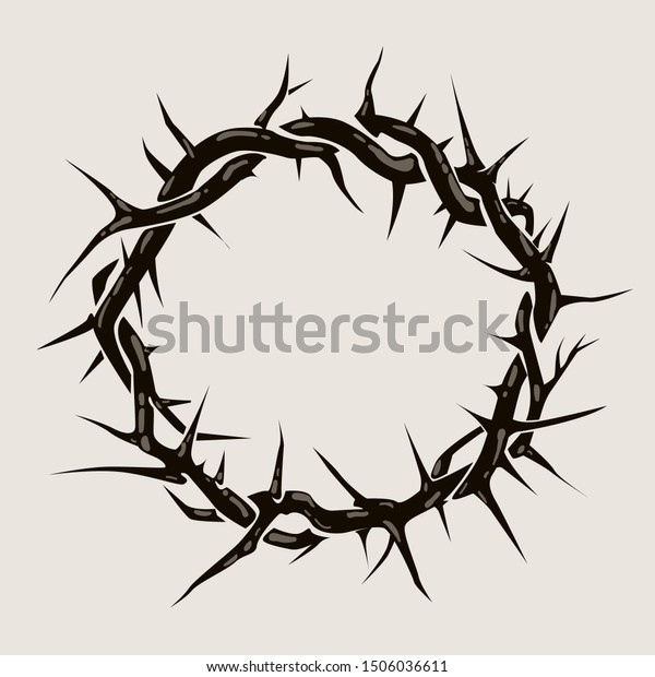 Crown of thorns graphic illustration. Vector\
religious symbol of\
Christianity