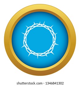 Crown of thorns icon blue vector isolated on white background for any design