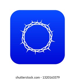 Crown of thorns icon digital blue for any design isolated on white vector illustration