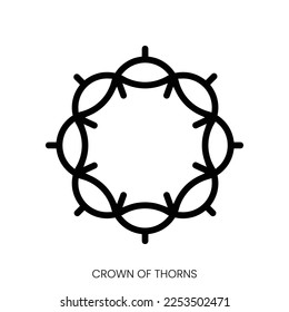 crown of thorns icon. Line Art Style Design Isolated On White Background