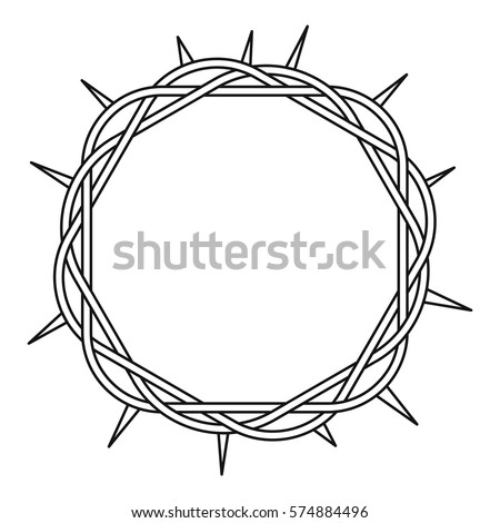 Crown Thorns Icon Outline Illustration Crown 스톡 벡터(사용료 없음) 574884496