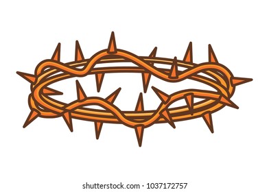 crown of thorns icon over white background, colorful design. vector illutration