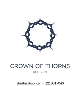 Crown of thorns icon. Trendy flat vector Crown of thorns icon on white background from Religion collection, vector illustration can be use for web and mobile, eps10