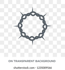 Crown of thorns icon. Trendy flat vector Crown of thorns icon on transparent background from Religion collection. 