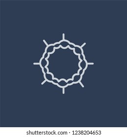 Crown of thorns icon. Trendy flat vector line Crown of thorns icon on dark blue background from Religion collection. 