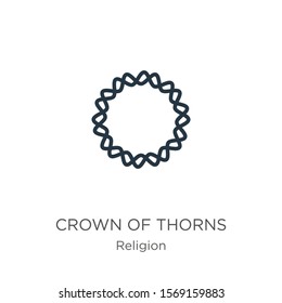Crown of thorns icon vector. Trendy flat crown of thorns icon from religion collection isolated on white background. Vector illustration can be used for web and mobile graphic design, logo, eps10