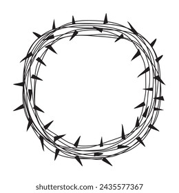 Crown of Thorns Illustration for Christian Jesus Symbol