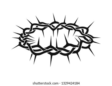 Crown of thorns. Isolated on white background. Vector illustration, eps 10.
