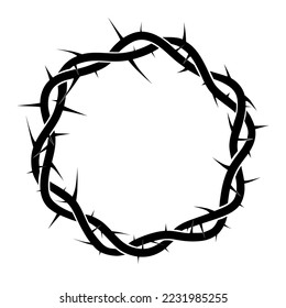 crown of thorns of jesus (black) - vector