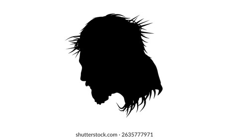 crown of thorns of jesus christ , black isolated silhouette