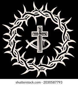 crown of thorns jesus christ christian catholic pr mens vector design illustration print wall art poster canvas