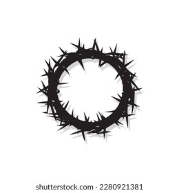 Crown of thorns of Jesus Christ. One flat icon on a white background. Vector illustration