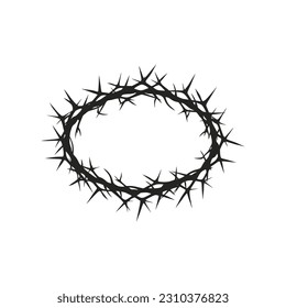 Crown of thorns of Jesus Christ. One flat icon on a white background. Vector illustration 