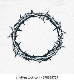 Crown of thorns Jesus Christ. Sketch, handmade