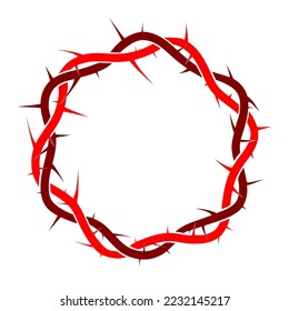 crown of thorns of jesus (red) - vector