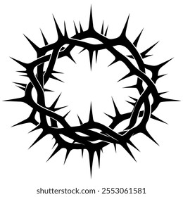 Crown of thorns of Jesus. Religious imagery vector illustration. A symbol popular in the Christian religion.