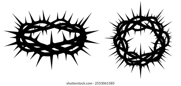 Crown of thorns of Jesus. Religious imagery vector illustration. A symbol popular in the Christian religion.