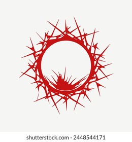 Crown of Thorns with Light Rays Logo Christian, Religion, Symbol, Emblem, Icon.