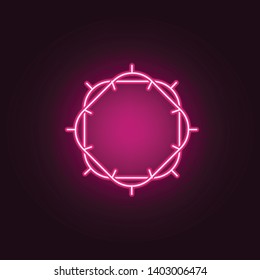 Crown of thorns neon icon. Elements of Religion set. Simple icon for websites, web design, mobile app, info graphics