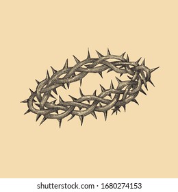 Crown of thorns on empty background