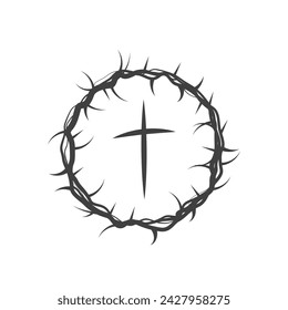 Crown of thorns on a white background. Easter symbol.