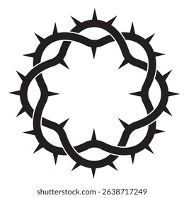 crown of thorns silhouette flat symbol