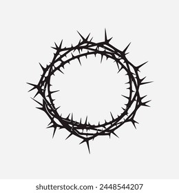 Crown of Thorns Silhouette Logo Christian, Religion, Symbol, Emblem, Icon.