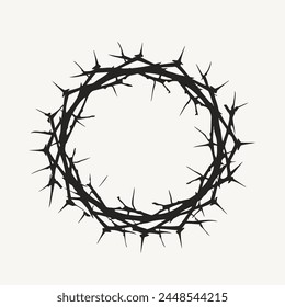 Crown of Thorns Silhouette Logo Christian, Religion, Symbol, Emblem, Icon.