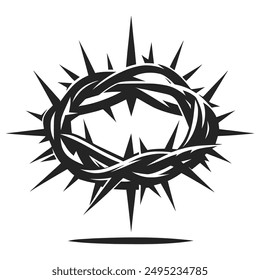 Crown of Thorns Silhouette Logo Christian, Religion, Symbol, Emblem, Icon.