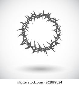 Crown of thorns. Single flat icon on white background. Vector illustration.