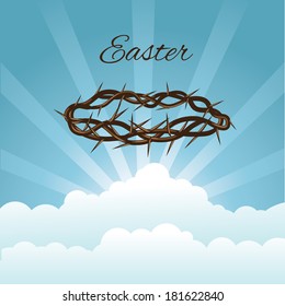 Crown of thorns in sky EPS 10 vector, grouped for easy editing. No open shapes or paths.