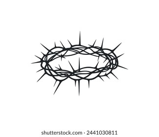 The crown of thorns is a symbol of the death and resurrection of Jesus Christ. Symbol of the Lord's Supper. Vector illustration