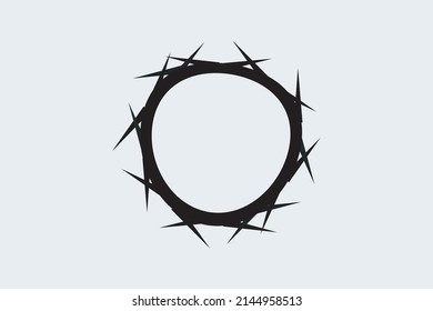 Crown of thorns symbol vector illustration. Crown of thorns at Easter.  Christian conceptual vector symbol illustration
