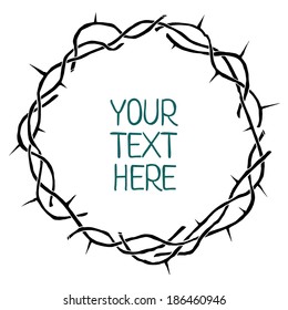 Crown of thorns vector frame