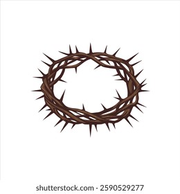 Crown Thorns Vector Illustration, Crown of Thorns Vector Image, Easter of Good Friday Decorative element Crown of Thorn Vector Image.