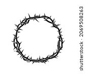 Crown of thorns in vintage style. The sign of the torment of Christ. The crown of Jesus. Vector illustration. Stock image