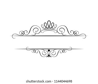 crown tiara swirls line work vector illustration
