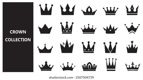 crown and tiara vector set