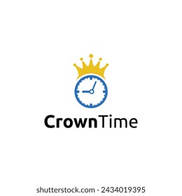 Diseño de logotipo de Crown Time simple