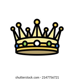 crown treasure color icon vector. crown treasure sign. isolated symbol illustration