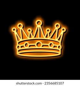 crown treasure neon light sign vector. crown treasure illustration